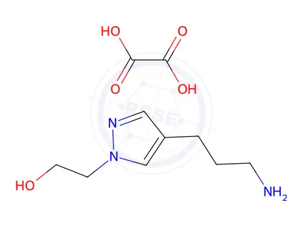 Chemical structure of 2-[4-(3-Aminopropyl)-1H-pyrazol-1-yl]ethan-1-ol; Oxalic Acid