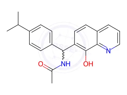 Chemical structure of Acetamide, N-[(8-hydroxy-7-quinolinyl)[4-(1-methylethyl)phenyl]methyl]-