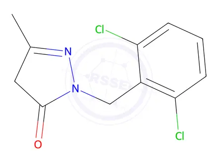 Chemical structure of 1-[(2,6-dichlorophenyl)methyl]-3-methyl-4,5-dihydro-1H-pyrazol-5-one