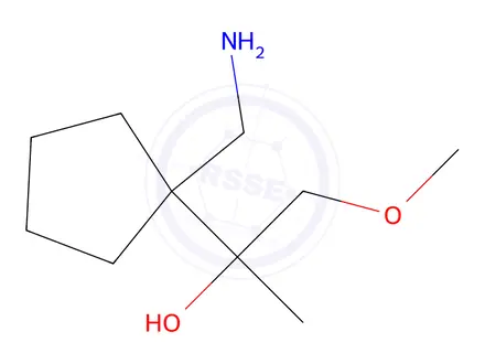 Chemical structure of 2-(1-(Aminomethyl)cyclopentyl)-1-methoxypropan-2-ol
