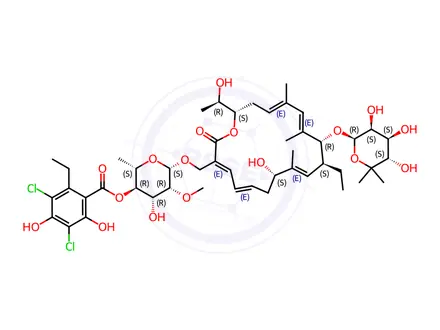 Chemical structure of Fidaxomicin Metabolite OP-1118