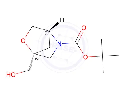 Chemical structure of Tert-butyl (1S,4R)-1-(hydroxymethyl)-2-oxa-5-azabicyclo[2.2.1]Heptane-5-carboxylate