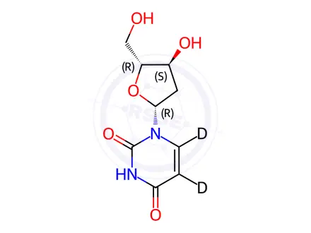 Chemical structure of 2'-Deoxyuridine-5,6 D2
