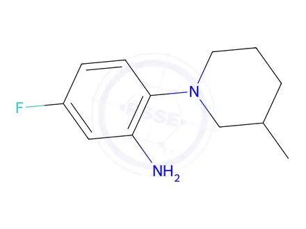 Chemical structure of 5-Fluoro-2-(3-methyl-1-piperidinyl)aniline