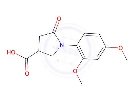Chemical structure of 1-(2,4-dimethoxyphenyl)-5-oxopyrrolidine-3-carboxylic acid