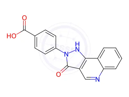 Chemical structure of 4-(3-Oxo-3,5-dihydro-2H-pyrazolo[4,3-c]quinolin-2-yl)benzoic acid