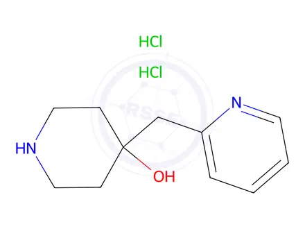 Chemical structure of 4-[(pyridin-2-yl)methyl]piperidin-4-ol dihydrochloride