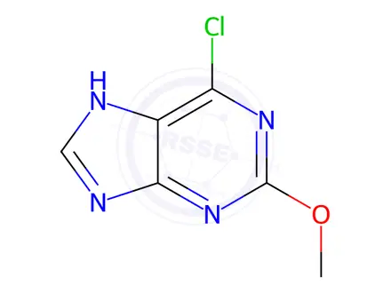 Chemical structure of 6-Chloro-2-methoxy-9H-purine