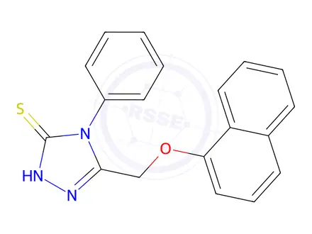 Chemical structure of 5-[(1-NAPHTHYLOXY)METHYL]-4-PHENYL-4H-1,2,4-TRIAZOL-3-YLHYDROSULFIDE