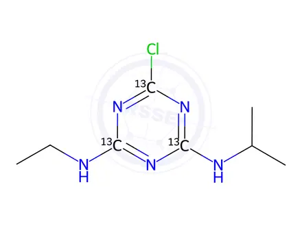Chemical structure of Atrazine-13C3