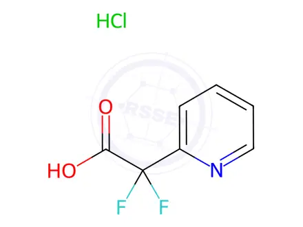 Chemical structure of 2,2-difluoro-2-(pyridin-2-yl)acetic acid hydrochloride salt