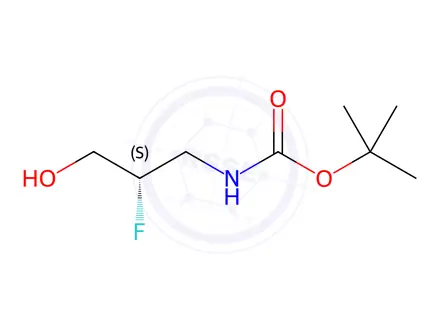 Chemical structure of Carbamic acid, [(2S)-2-fluoro-3-hydroxypropyl]-, 1,1-dimethylethyl ester (9CI)