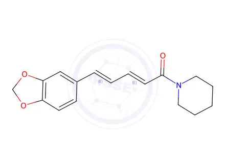 Chemical structure of (2E,4E)-5-(Benzo[d][1,3]dioxol-5-yl)-1-(piperidin-1-yl)penta-2,4-dien-1-one