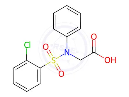 Chemical structure of 2-{[(2-chlorophenyl)sulfonyl]anilino}acetic acid