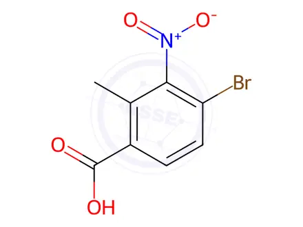 Chemical structure of Benzoic acid, 4-bromo-2-methyl-3-nitro-
