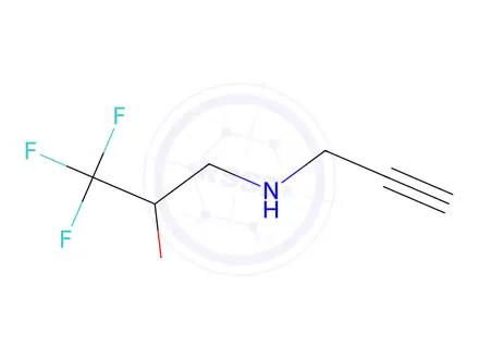 Chemical structure of 1,1,1-trifluoro-3-[(prop-2-yn-1-yl)amino]propan-2-ol