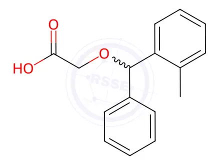 Chemical structure of 2-(Phenyl(o-tolyl)methoxy)acetic Acid