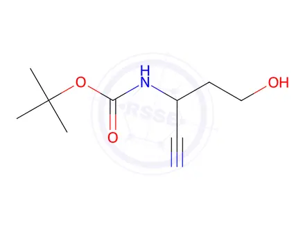 Chemical structure of tert-butyl N-(1-cyano-3-hydroxy-propyl)carbamate