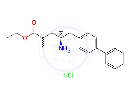 Chemical structure of (γS)-γ-Amino-α-methyl-[1,1'-biphenyl]-4-pentanoic Acid Ethyl Ester Hydrochloride