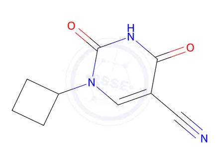 Chemical structure of 1-Cyclobutyl-2,4-dioxo-1,2,3,4-tetrahydropyrimidine-5-carbonitrile