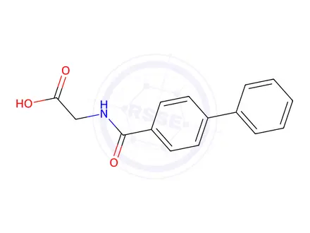 Chemical structure of 2-[(4-phenylphenyl)formamido]acetic acid