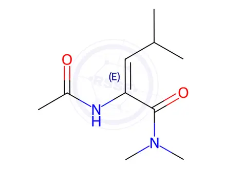 Chemical structure of acetyl-N-dimethyl-alpha,beta-dehydroleucinamide