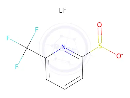Chemical structure of lithium(1+) ion 6-(trifluoromethyl)pyridine-2-sulfinate