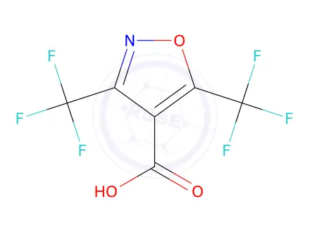 Chemical structure of bis(trifluoromethyl)-1,2-oxazole-4-carboxylic acid