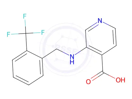 Chemical structure of 3-((2-Trifluoromethyl)benzyl)amino)isonicotinic Acid