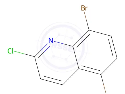 Chemical structure of 5,8-dibromo-2-chloroquinoline