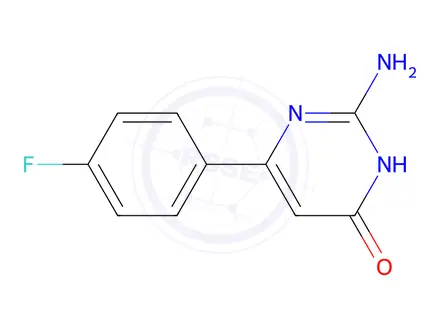 Chemical structure of 2-amino-6-(4-fluorophenyl)pyrimidin-4(3H)-one