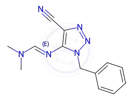 Chemical structure of N'-(1-Benzyl-4-cyano-1H-1,2,3-triazol-5-yl)-N,N-dimethylformimidamide