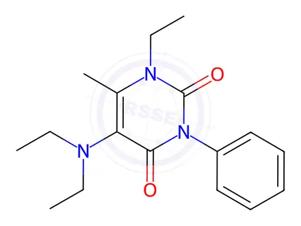 Chemical structure of 5-(Diethylamino)-1-ethyl-6-methyl-3-phenyluracil