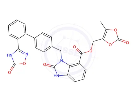 Chemical structure of Azilsartan Des-Ethyl Impurity
