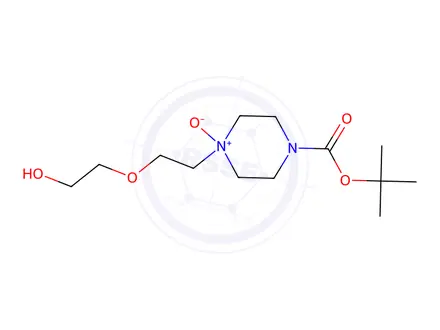 Chemical structure of N4-tert-Butoxycarbonyl-1-[2-(2-hydroxyethoxy)ethyl]piperazine N1-Oxide