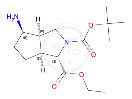 Chemical structure of Racemic-(1S,3aR,4R,6aS)-2-tert-butyl 1-ethyl 4-aminohexahydrocyclopenta[c]pyrrole-1,2(1H)-dicarboxylate(WX111538)