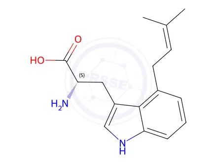 Chemical structure of 4-Dimethylallyl-L-tryptophan