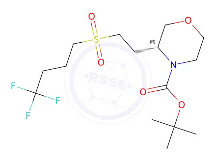 Chemical structure of Tert-butyl (R)-3-(2-((4,4,4-trifluorobutyl)sulfonyl)ethyl)morpholine-4-carboxylate