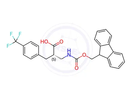 Chemical structure of Fmoc-(S)-3-amino-2-(4-(trifluoromethyl)benzyl)propanoicacid