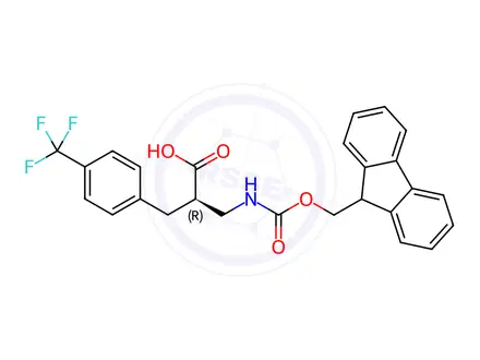Chemical structure of Fmoc-(R)-3-amino-2-(4-(trifluoromethyl)benzyl)propanoicacid