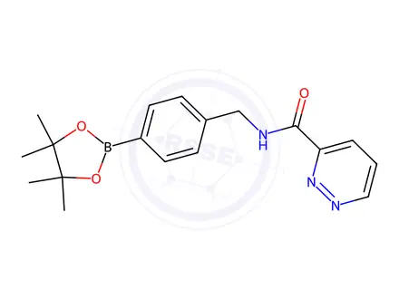 Chemical structure of N-[[4-(4,4,5,5-Tetramethyl-1,3,2-dioxaborolan-2-yl)phenyl]methyl]pyridazine-3-carboxamide