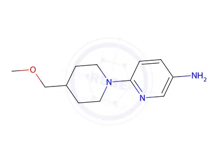 Chemical structure of 6-[4-(methoxymethyl)piperidin-1-yl]pyridin-3-amine