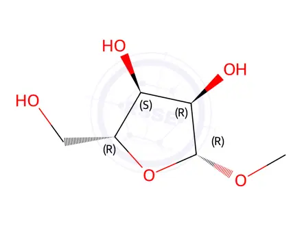 Chemical structure of Methyl β-D-Ribofuranoside