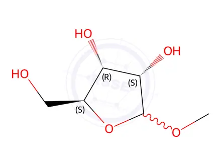 Chemical structure of (2S,3R,4S)-2-(hydroxymethyl)-5-methoxyoxolane-3,4-diol