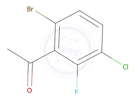 Chemical structure of 1-(6-BROMO-3-CHLORO-2-FLUOROPHENYL)ETHANONE