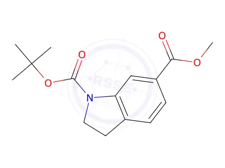 Chemical structure of 1-tert-Butyl 6-Methyl 2,3-dihydro-1H-indole-1,6-dicarboxylate