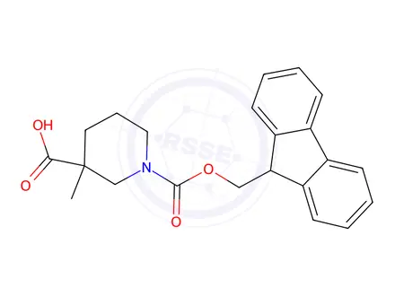 Chemical structure of 1-{[(9h-fluoren-9-yl)methoxy]carbonyl}-3-methylpiperidine-3-carboxylic acid