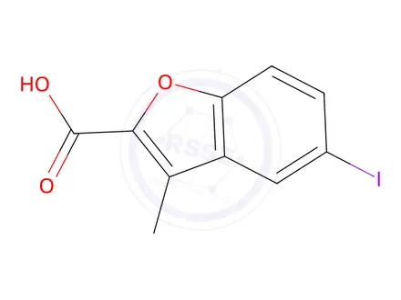 Chemical structure of 5-Iodo-3-methyl-1-benzofuran-2-carboxylic Acid