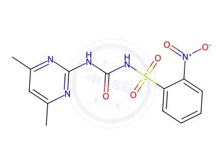 Chemical structure of N-((4,6-Dimethylpyrimidin-2-yl)carbamoyl)-2-nitrobenzenesulfonamide