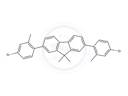 Chemical structure of 2,7-Bis(4-bromo-2-methylphenyl)-9,9-dimethyl-9H-fluoren